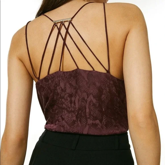 Jacquard Satin Halterneck bodysuit - Picture 1 of 2